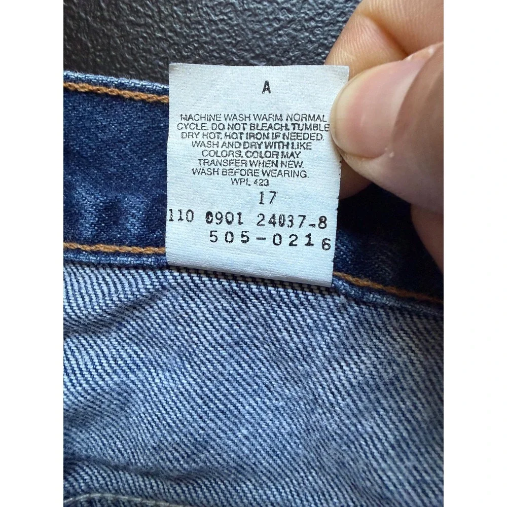 Levis 505 Regular Fit Jeans Mens 36x29 Blue Denim Straight Leg 0901 505-0216